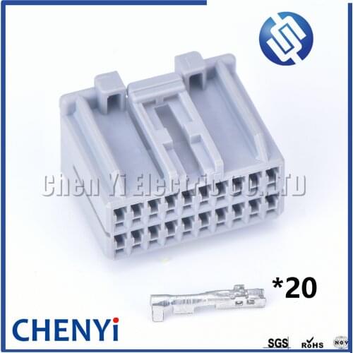 Gray 20 pin not waterproof auto connectors plug male 179057-6 auto accessories wire connection plug 179057-2
