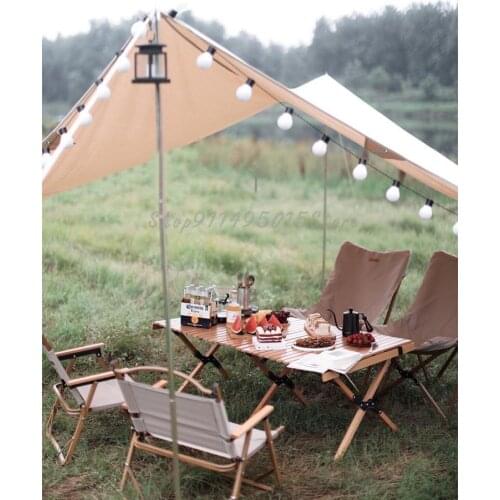 Egg Roll Table Outdoor Net Red Solid Wood Portable Folding Table And Chair Camping Small Table Self Driving Tour Camping Barbecu