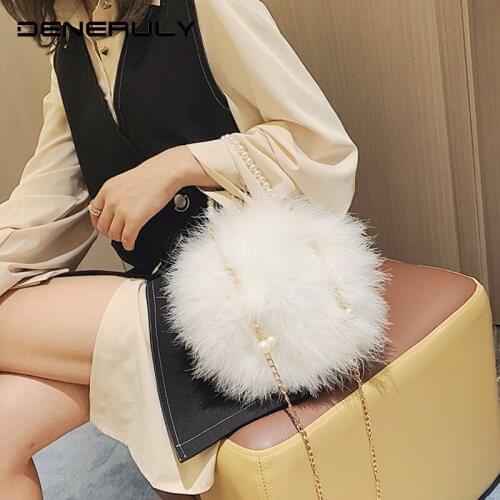 Modis Leather Bags For Women 2019 Korean Style Women Bags Fashion Designer High Quality Feather Circle Bag Ladies Hand Bags