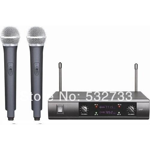UHF dual microphone wireless professional_wireless karaoke microphone system