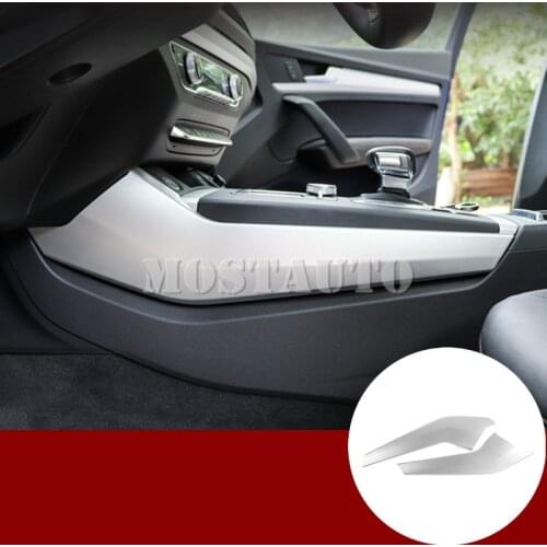 For Audi Q5 Interior Center Console Gear Box Edge Cover Trim 2017-2021 2pcs Black/Silver Car Accessories Interior Car Decor