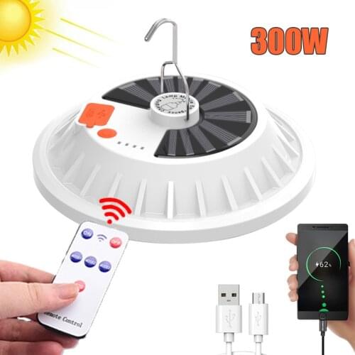 Solar Camping Light Rechargeable LED Bulb Outdoor Waterproof Emergency Bright Lamp For Fishing Hiking Night Market Portable Bulb