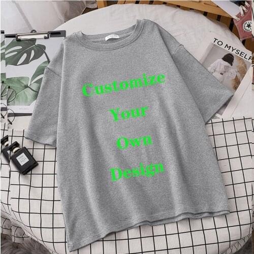 Women T Shirts Short Sleeve Tee Round Neck Tops Custom Your Own Design Customize Your Logo