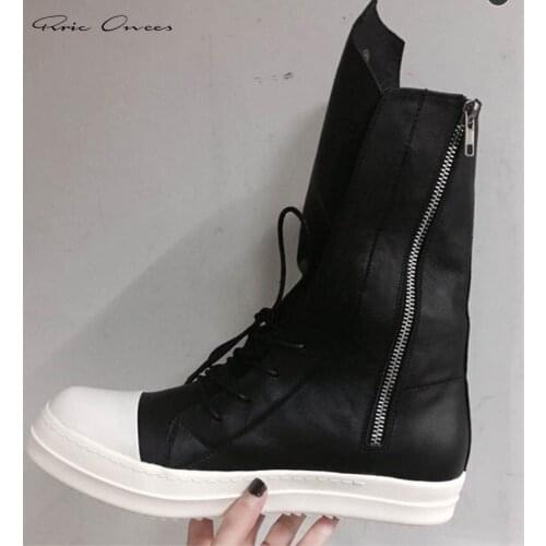 High Street RO Boots Women Boots Dark Owens Sneaker Mens Shoes Leather Sneaker Original Men Shoe Couple Casual Shoes Workwear