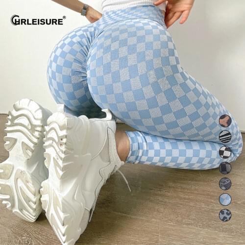 CHRLEISURE Fitness Pants Women Leggings High Waist Fashion Print Length Pants Sports Hip Push UP Tights Running Gym Clothing