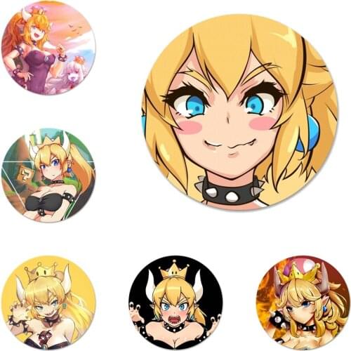 Game Girl Bowsette Boosette Icons Pins Badge Decoration Brooches Metal Badges For Clothes Backpack Decoration