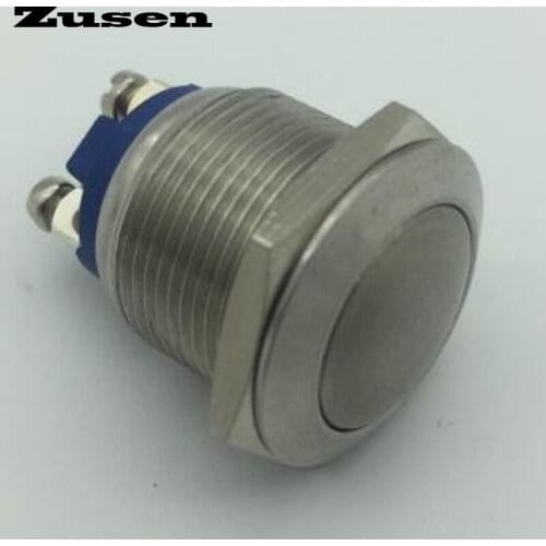 Zusen Dome head waterproof Stainless Steel Metal Momentary Push Button Switch ip65 (ZS19B-10/S)