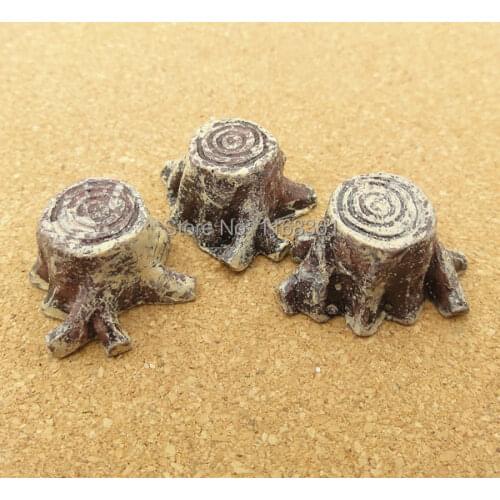 1pcs/lot resin solid grey color tree stump cartoon 21mm fairy garden gnome moss terrarium decor crafts bonsai home DIY A036-3