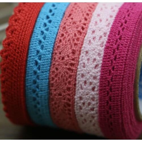 1cm cotton lace ribbon woven tape roll decorative fabric
