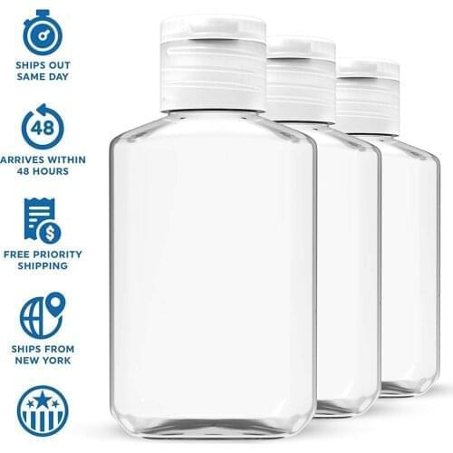 10/100PCs 60ml Mini Transparent Perfume Atomizer Octagonal flip flask plastic bottle free hand liquid gel extrusion bottle