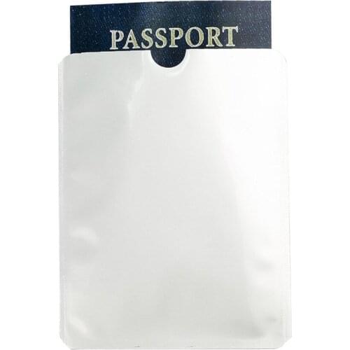 10 pcs/lot) Anti Scan RFID Blocking Passport Sleeve Aluminum Protector Security Guard Blocker
