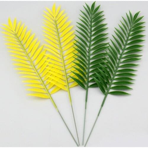 10pcs Mini Plastic Artificial Green Leaf Tropical Palm Foliage Leaves Plant For Hawaiian Party Wedding Home Garden Decorations