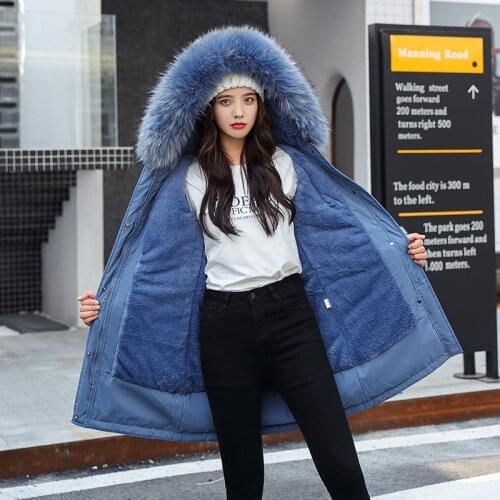 2021 Winter Women Parkas Coat Slim Fleece Inside Thick Hooded Warm padded Coat Casual Female Winter Snowwear Jacket parkas
