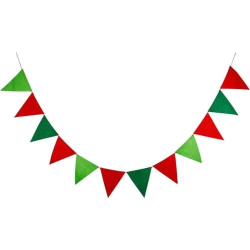 4M 12 Flags Green and Red Flags Elegant Pennants Lovely Flags Christmas Banner Bedroom Flags Natural Pennant Decoration Supplies