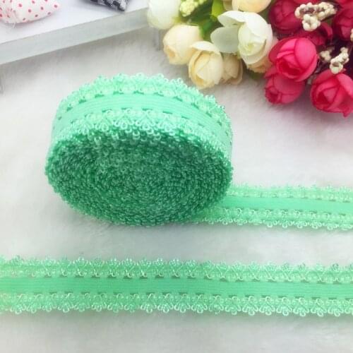 5yards/lot 3/4" 20mm Multirole Green Fold Over Elastic Spandex Lace Band Ties Hair Accessories Lace Trim Sewing Notion