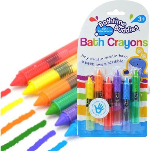 6Pcs/Set Baby Bath Toy Baby Bath Crayons Toddler Washable Bathtime Safety Fun Play Educational Kids Toy