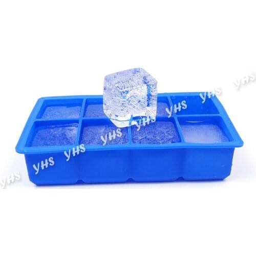 8 Grid DIY Creative Ice Cube Mold Square Shape Silicone Ice Tray Fruit Lattice Vegetable Pure Ice Block Milk Shake 11.5 x21.5cm