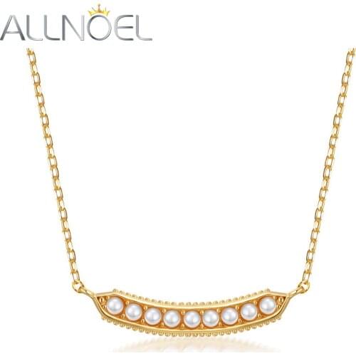 ALLNOLE 925 Sterling Silver Pearl Necklace For Women Dainty Retro Style Shell Pearl Pea Pod Necklace 2020 New