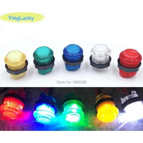 Arcade LED button sanwa Round Lit Illuminated Arcade Video Game Push Button Switch LED Light 5V/12V Color:Blue