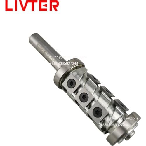 LIVTER carbide insert bearing 12.7 12 mm 1/2'' helical cutter for trimming wood spoilboard surfacing CNC Router Bits