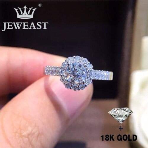 Natural Diamond 18K Gold Pure Gold Ring Beautiful Gemstone Ring Good Upscale Trendy Classic Party Fine Jewelry Hot Sell New 2020