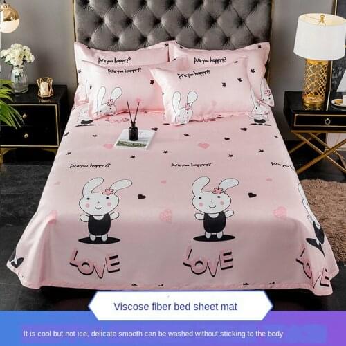 Ice silk mat Printed Foldable Summer Cool Sleeping Mat With Pillow Cover And Ice Silk Mattress Sheet