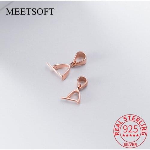 MEETSOFT Genuine 925 Sterling Silver Pendant clip Special of DIY Handmade Necklace Decoration Fine jewelry Accessories