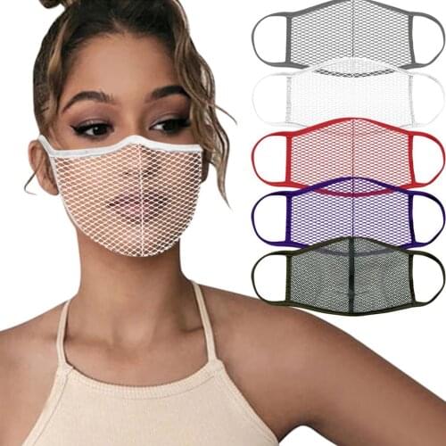 New Dress Masks For Women Men Summer Breatahble Mesh Mouth Mask Masque Protection Mask For Face Facial Cover Decoration