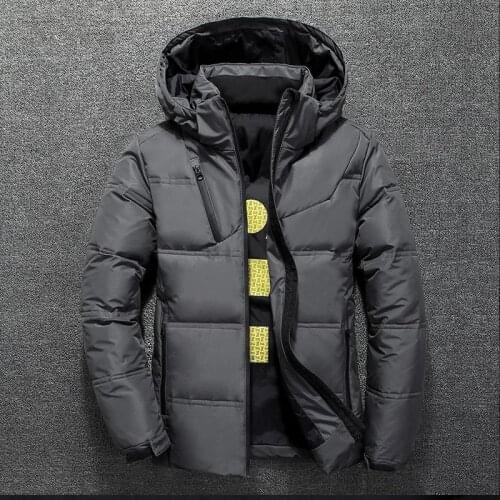 Men‘s Winter Jacket Warm Coat Casual Autumn Stand Collar Puffer Thick Parkas Male Winter Parka Hooded Jackets With White Duck