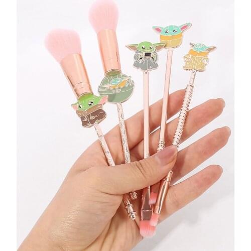Disney Baby Yoda Professional Makeup Brushes Set Cartoon Star Wars Yoda Cosmetic Foundation Powder Blush Eye Shadow Tool Kit