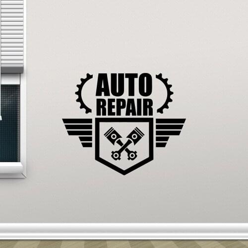 Auto Repair Wall Decals Creative Wrench Flying Wing Pattern Wallpaper Art Decpr Car Service Logo Garage Shop Vinyl Sticker Z700