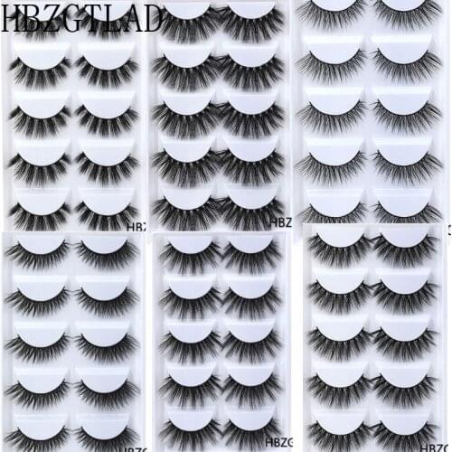 NEW 5 pairs mink eyelashes natural long false eyelashes 3d mink lashes 1 box extension eyelash for makeup faux lashes G800