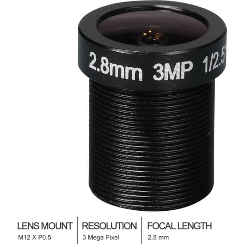 Witrue HD CCTV Lens 3MP 2.8MM M12*0.5 Mount 1/2.5 F1.8 92 degree for Security CCTV Cameras