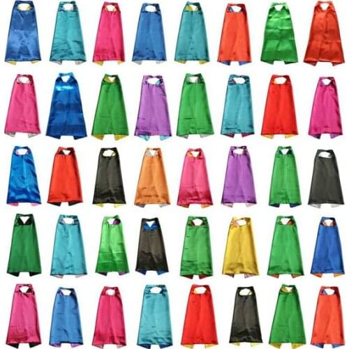 Plain Solid Two Colored Satin Super Cape child cape, party favor, satin capes, boys girls satin capes, cheap party favor