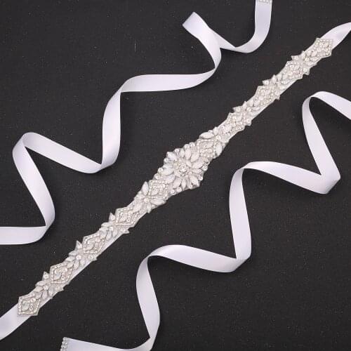 SESTHFAR Opal Bridal Wedding Belt Sash,Belt with Pearl Rhinestone Crystal for Brides Bridesmaid Prom Dress Evening Gown