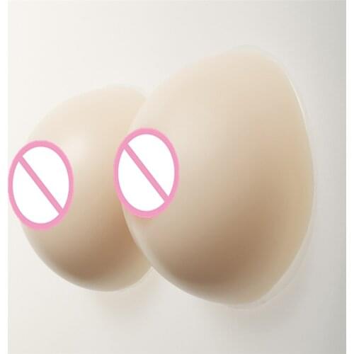 Drag Queen Boobs 1400g/Pair Circular White Silicone Boobs Transgender Shemale Crossdresser Breast Transvestite CD Breast Form