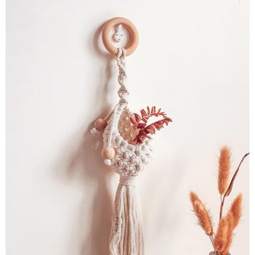 Nordic Style Hanging Plant Macrame Plant Hanger Flower Pot Planter Hanger Wall Decor Courtyard Garden Hanging Planter Basket