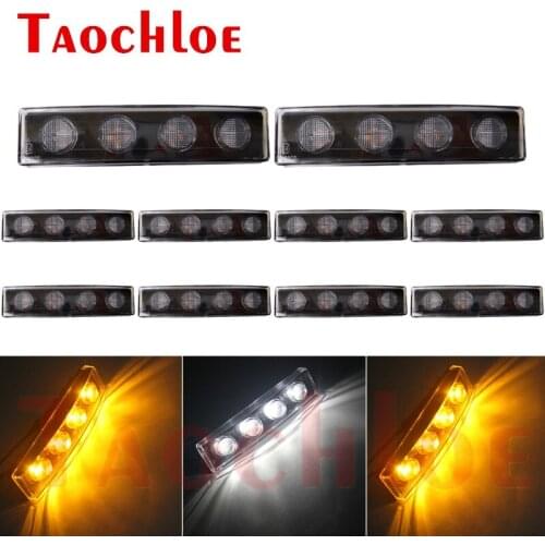10Pcs 24V White Amber LED Sun Visor Lights For Scania Heavy Truck Trailer Cab Roof Fog Lamps Marker Light