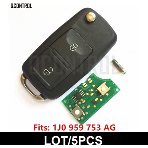 QCONTROL Remote Key DIY for SEAT Arosa/Cordoba/Ibiza/Leon/Toledo/Vario 1J0959753AG/5FA008399-00 2002-2009