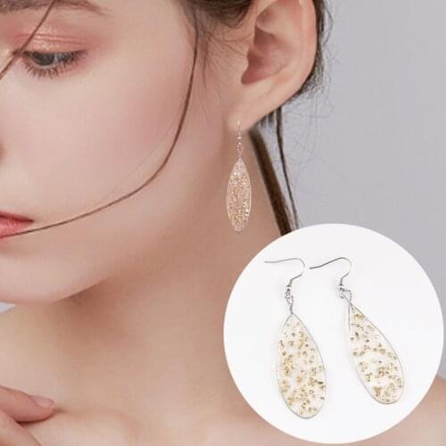 Fairy’s Wing Shape Handmade Shiny Sequin Geometic Round Rectangular for Women Hoop Stud Drop Earring Gifts Wedding Party Jewelry