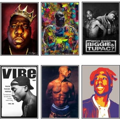 Tupac Shakur Notorious B.I.G. Biggie Poster Wall Art Painting Picture for Room Decorative Home Decor wall decals bar
