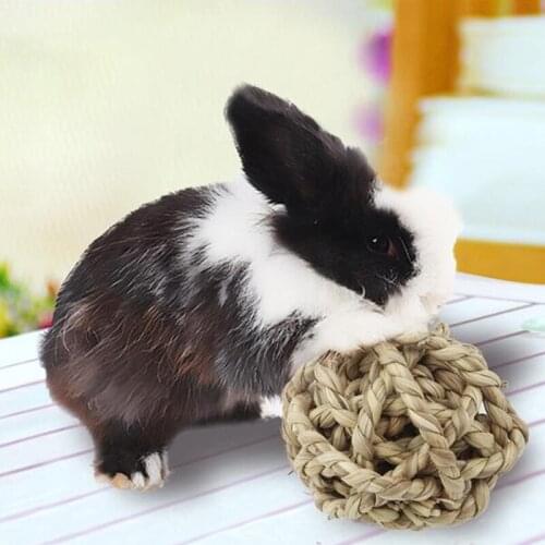 Creative Hamster Chews Toys Small Pets Dog And Cat Bite Toys Natural Straw Balls Rabbits Pets Biting Ball Toys