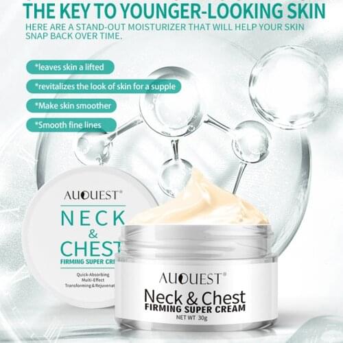 2Pcs AuQuest Neck & Chest Firming Cream Anti Wrinkle Smooth Horizontal Line Collagen Lifting Neck Tight Skin Repair Skin Care