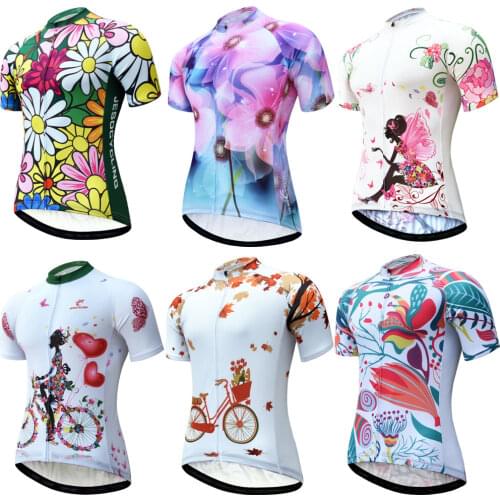Cyling Jersey Women Short Sleeve Summer MTB Bike Jersey Shirt Sublimated Printing maillot ciclismo Bicycle Clothing Wear