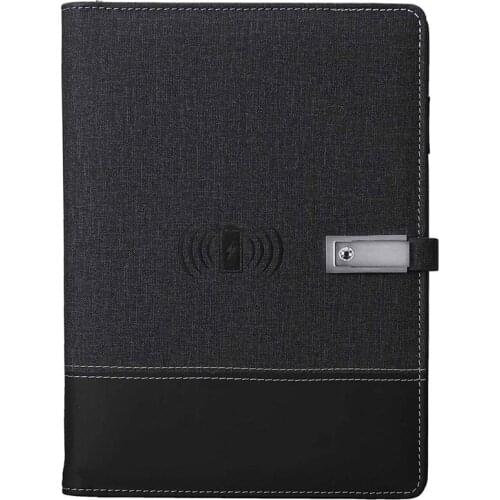 Qi Wireless Charging Note Book Power Bank Notebook MultiFunctional 8000MAh Power Bank Binder Spiral Diary Book+USB Flash Disk