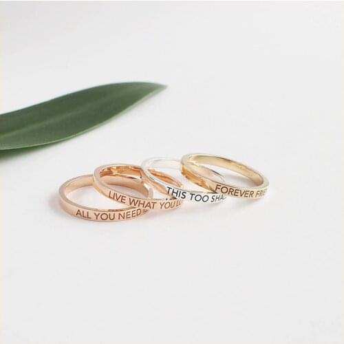 YSH new 925 sterling silver Personalized engraving Name word Stacks Ring 2020 Woman Luxury DIY Custom Jewelry Gift Free Shipping