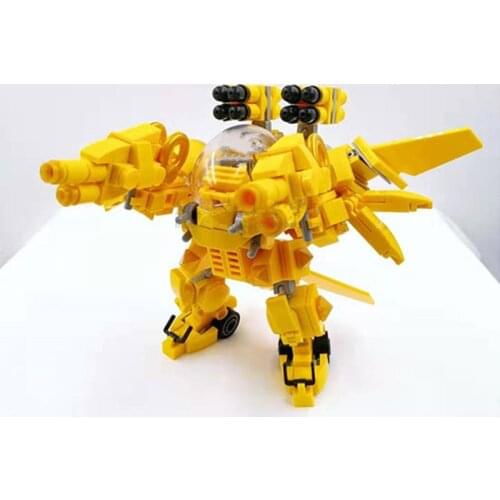 Yellow DIY Gifts STEM MOC Mecha Alpha Model Small Particle Building Blocks Educational Toy