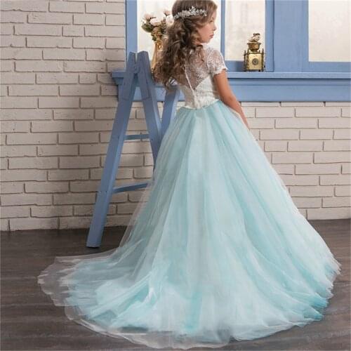 Winter Clothing Kids Long Graduation Dresses for Girls Floral Ball Gown Christmas Prom Wedding Dress Elegant Girl Birthday Dress
