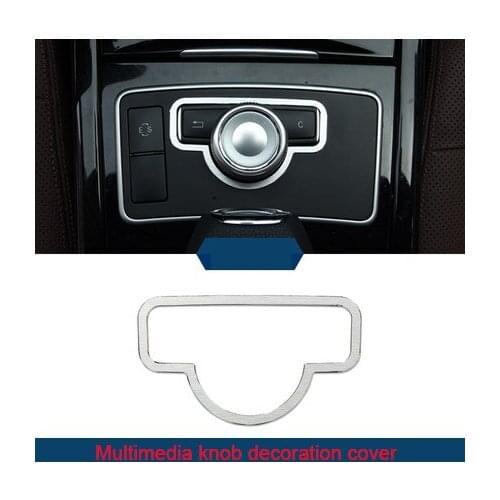 For Benz E class 2008-2015 ABS Multimedia knob decoration cover chrome molding trim 1pc