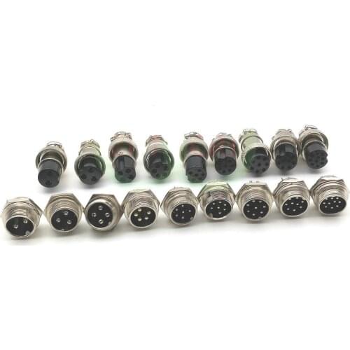 10set GX16 2pin 3pin 4Pin 5pin 6pin 7pin 8Pin 9pin 10pin16mm Audio Chassis Mount Connector New